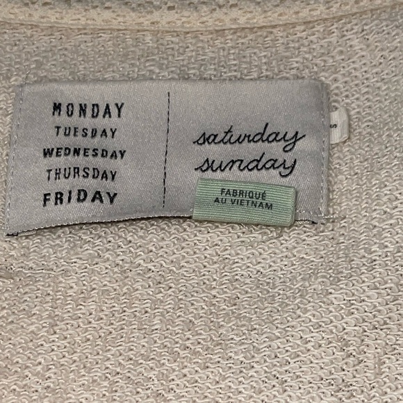 Anthropologie Saturday Sunday Cream Crochet French Terry Dress Size Small - Picture 10 of 11